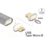 Adaptador de cabo DeLOCK 66575 magnético USB Micro-B dourado branco