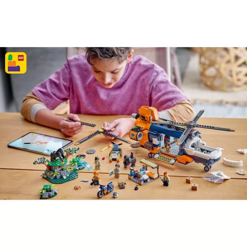 LEGO City 60437 Helicóptero de Exploração da Selva no Acampamento Base