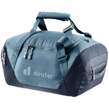 Mala de viagem DEUTER Duffel 35 atlantic-ink — capacidade 35 L, fundo impermeável, pegas de transporte