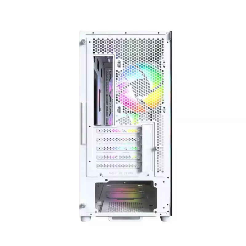 Caixa de PC Montech X5M (W) Micro Tower, branco — Micro-ATX/Mini-ITX, suporta fontes de alimentação ATX, 3 ventoinhas de 120 mm à frente, 1 de 120 mm atrás, 2 baías de 3,5 polegadas, 4 baías de 2,5 polegadas