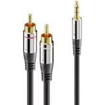Cabo de Áudio sonero 2x RCA para 3,5mm 1,5m - 3,5mm - Macho - 2 x RCA - Macho - 1,5 m - Preto (S-AC600-015)