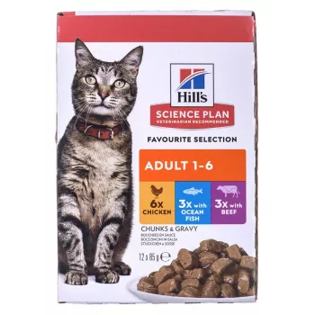 HILL'S Feline Adult Multipack Classic - saquetas 12x85g