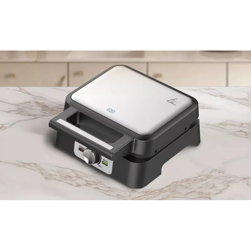 Máquina de waffles PROMIS WAP1600 – 2 porções retangulares, placas, 1200 W, antiaderente, termostato, punho que não aquece, indicadores LED