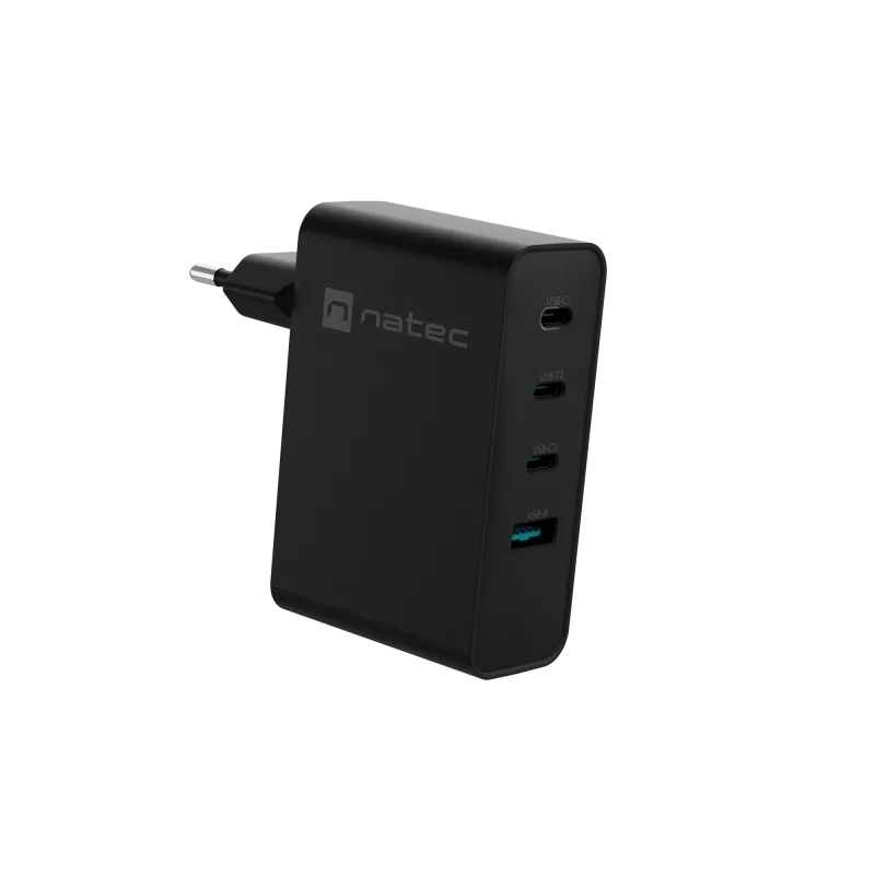 Carregador NATEC NUC-2234 para dispositivos móveis portátil, smartphone preto CA carregamento rápido interior