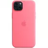Capa de silicone Apple iPhone 15 Plus rosa monocromático 6,7 polegadas