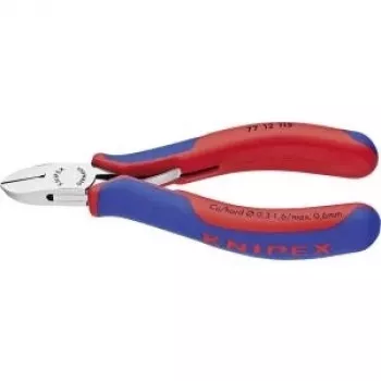 Corta-fios de eletrónica Knipex compr. 115 mm forma 1 bisel sim punho 2C polido espelhado