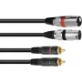 Cabo de áudio 1 m Omnitronic 3022522B 2x XLR 2x RCA preto