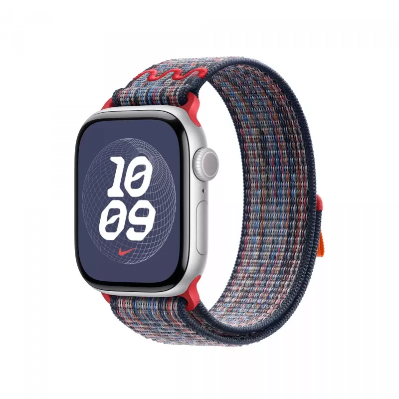 Pulseira desportiva Nike 40 mm azul/vermelho