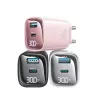 Carregador usams CC229 30W GaN USB-C e USB LED carregador de viagem compacto