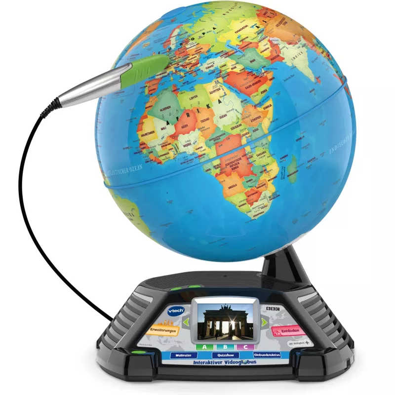 Globo de vídeo interativo VTech 80-605404 — globo falante educativo com conteúdos áudio e interativos