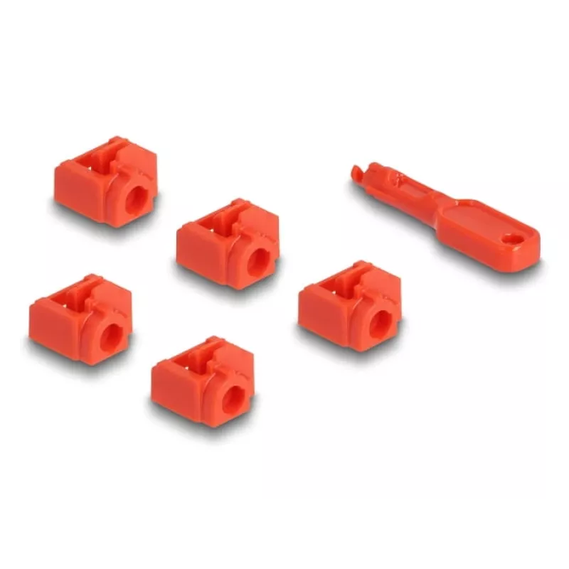Bloqueador de porta DeLOCK 20928 RJ-45 vermelho plástico 11 unid.