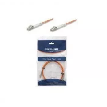 Cabo de rede de fibra ótica Intellinet, OM2, LC/LC, 3 m, laranja, duplex, multimodo, 50/125 µm, LSZH, fibra, garantia vitalícia