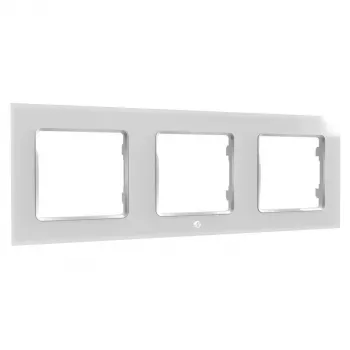 Moldura para interruptor de parede Shelly WF3 branca design sem parafusos 220 mm de largura