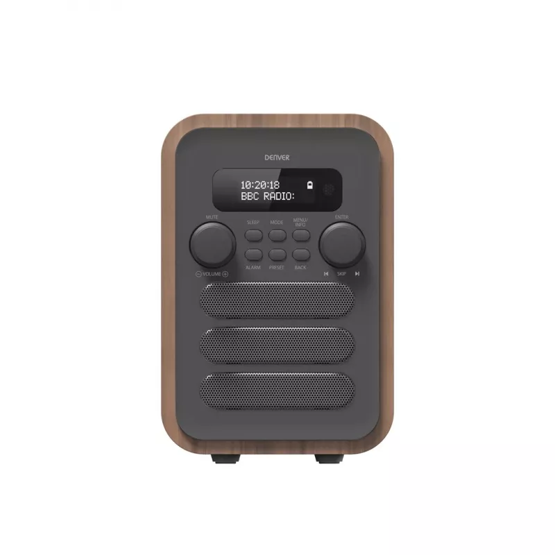 Denver DAB-48 cinzento rádio pessoal digital cinzento, madeira