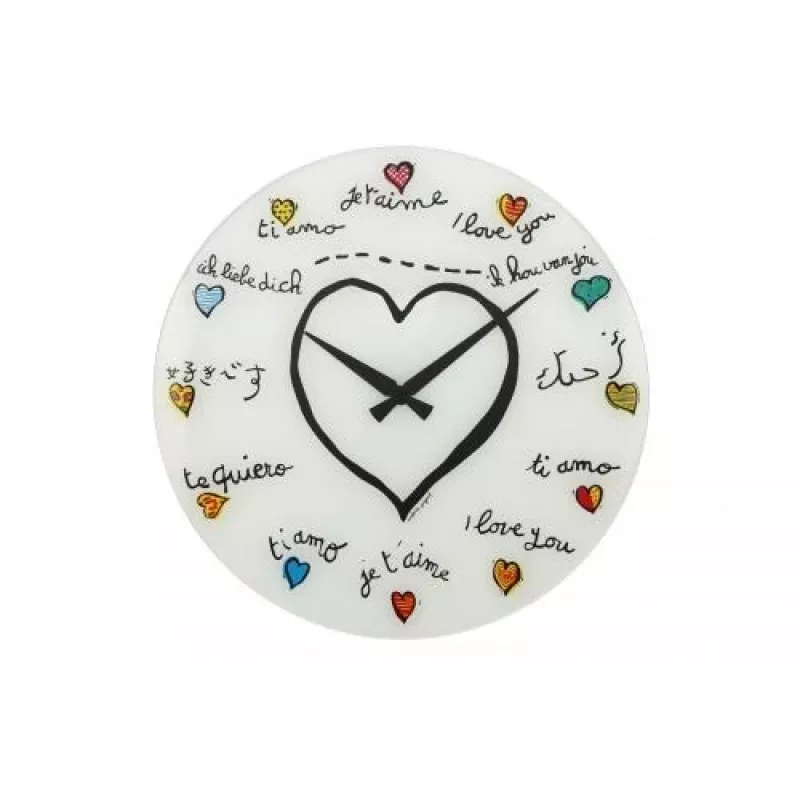 Relógio de parede NeXtime 8030 Loving You, Ø43 cm, branco/multicolor