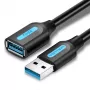 Cabo de extensão USB 3.0 Vention CBHBD 0,5 m — ficha USB-A para conector fêmea USB-A, 5 Gbit/s, preto