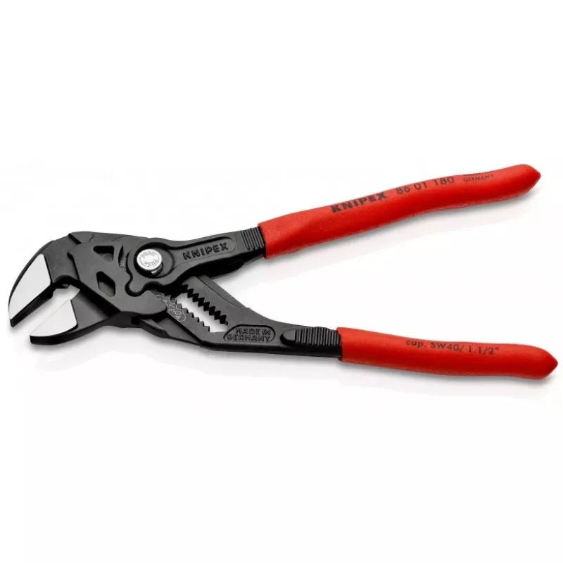 Knipex 86 01 180 chave de tenaz, 180 mm, abertura máx. 40 mm, ajustável em 15 posições, vermelha