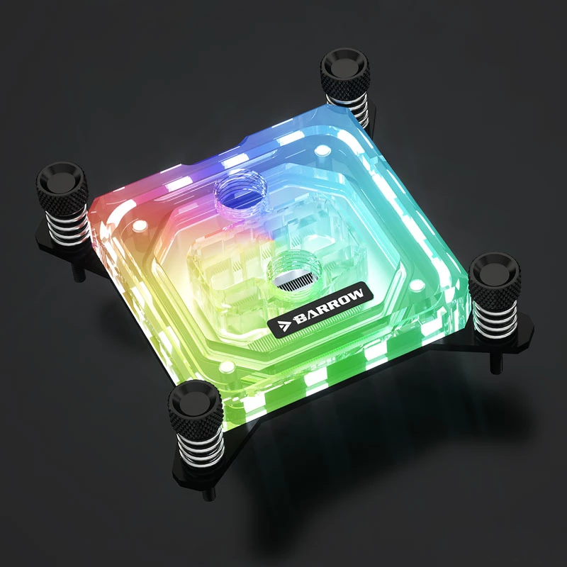 Refrigerador de água Barrow LTYK3-04I Preto Acrílico RGB para refrigeração de CPU, tampa em acrílico, iluminação RGB