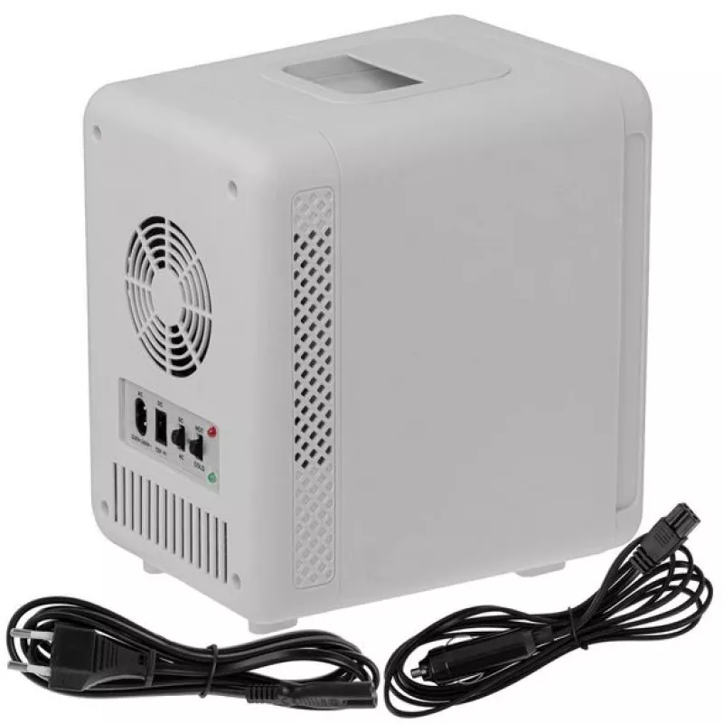 Mini-frigorífico Adler AD 8084G — compacto cinzento 12V/230V, capacidade 4 L, portátil, porta com dobradiça à direita