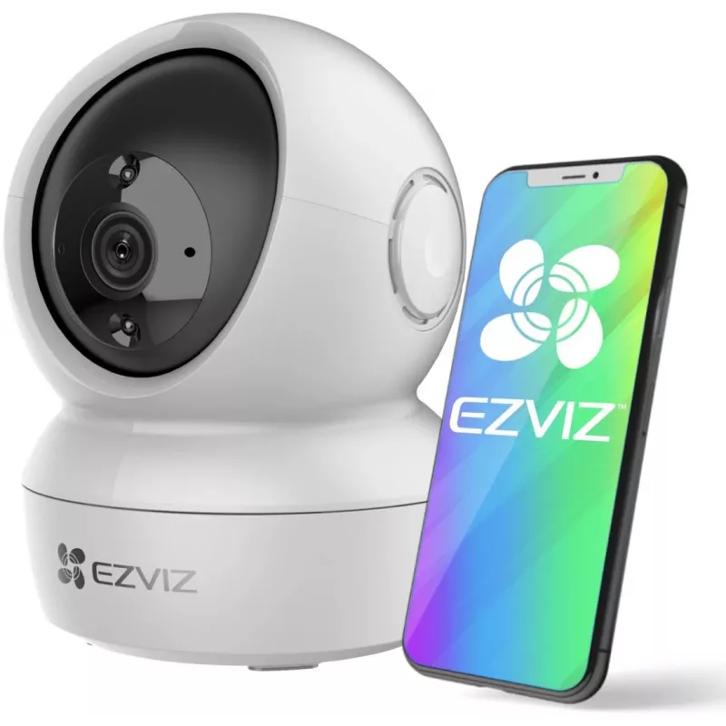 EZVIZ H6c Câmara de vigilância IP 1920 x 1080, interior, tipo esfera, Wi‑Fi & Ethernet, objetiva de 4 mm, rotação de 360°, microSD até 256 GB
