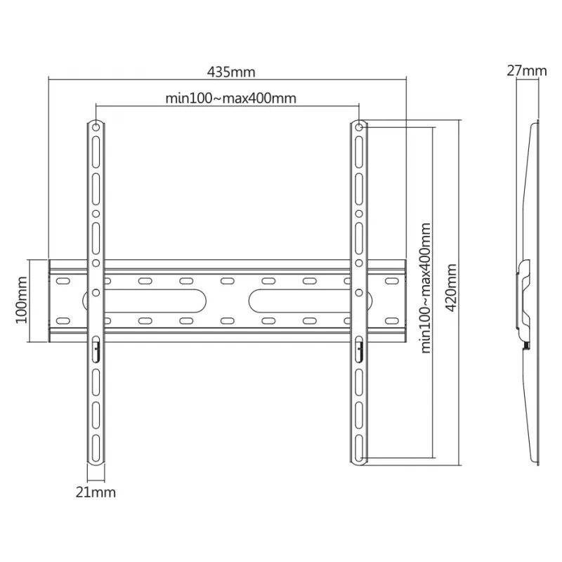 Suporte de parede para TV SBOX PLB-2544F-2 para televisores de 32–70 polegadas, até 45 kg, VESA 400x400