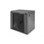 DIGITUS Dynamic Basic DN-19 16-U-EC-SW - armário - armário de rede - adequado para montagem na parede - preto, RAL 9005 - 12U - 48.3 cm (19)