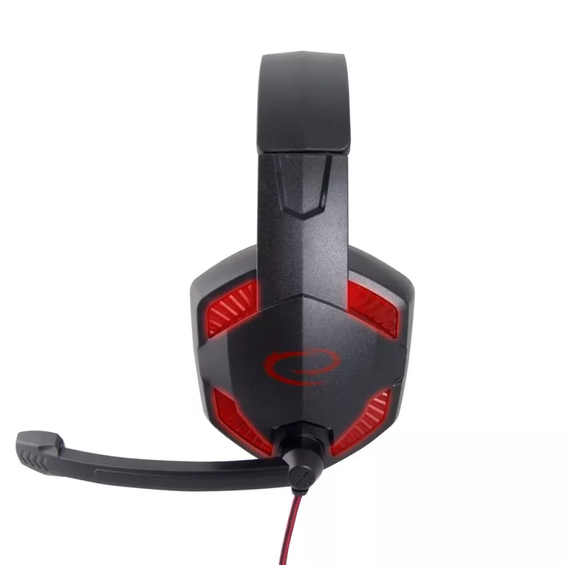 Headset gaming ESPERANZA BLACKBIRD, microfone, USB/Jack 3,5 mm, preto/vermelho