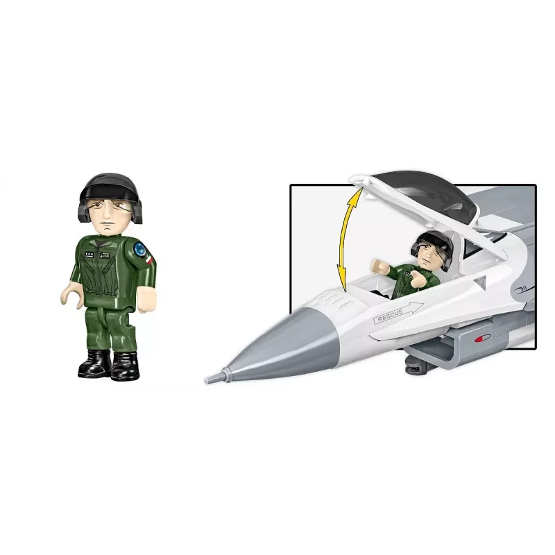 Conjunto de construção Cobi F-16C Fighting Falcon – 463 peças, maquete à escala