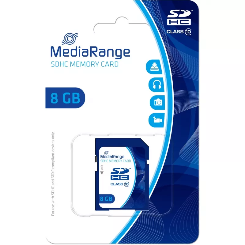 Cartão de memória MediaRange 8 GB SDHC Class 10 MR962