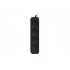 Extensão de energia Lanberg PS0-04E-0100-IEC-BK 1 m 4 tomadas AC interior preto