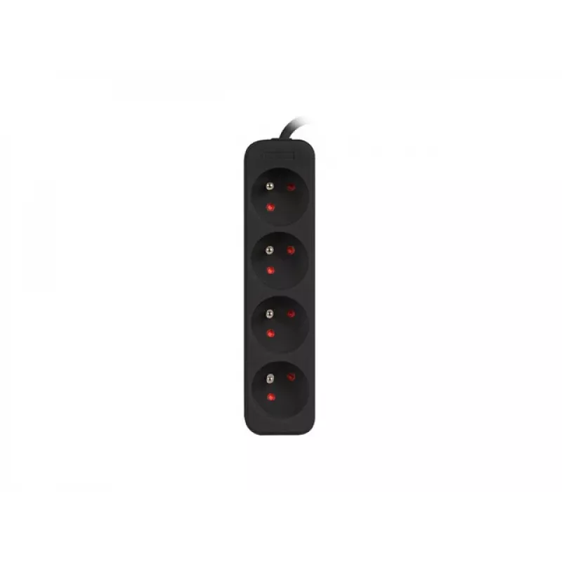 Extensão de energia Lanberg PS0-04E-0100-IEC-BK 1 m 4 tomadas AC interior preto