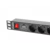 Lanberg | Unidade de distribuição de energia (PDU) 19 polegadas 1U 10A 2M 7x tomadas Schuko | PDU-07F-0200-IEC-BK