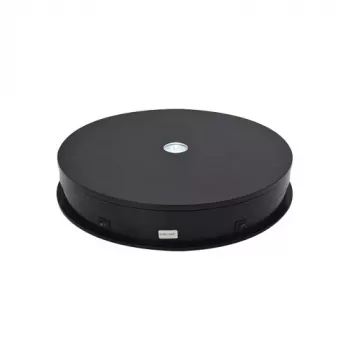 Suporte rotativo elétrico de 360° com iluminação LED, redondo 30 cm, preto