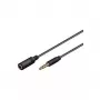 Wentronic Goobay cabo de extensão jack 3,5 mm, preto, 5 m - ficha jack 3,5 mm (4 pinos, estéreo) > conector fêmea jack 3,5 mm (4 pinos, estéreo) (62481)