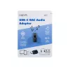 Adaptador de áudio DAC USB-C LogiLink. USB-C/M para 3,5 mm/F. preto
