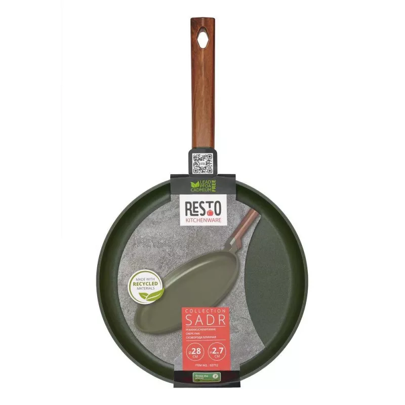Frigideira de crepe rasa RESTO 93712 — 28 cm de diâmetro, 2,7 cm de altura