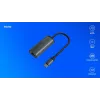Adaptador SAVIO USB-C 3.1 Gen.1 (M) para RJ-45 Gigabit Ethernet (F), 1000 Mbps, AK-56, cinzento