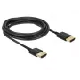 DeLOCK Slim High Quality - cabo HDMI com Ethernet - HDMI (M) a HDMI (M) - 25 cm - tripla blindagem - preto - suporte 4K (85117)