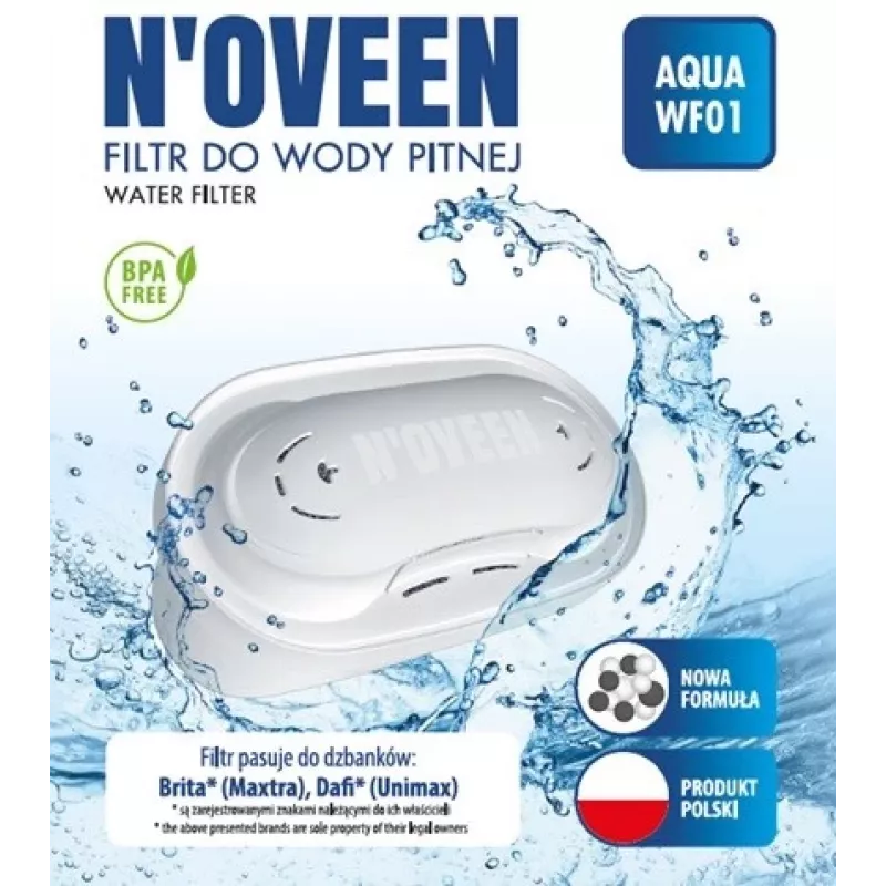 Filtro de membrana de substituição NOVEEN AQUA WF01 compatível com BRITA MAXTRA e DAFI UMINAX
