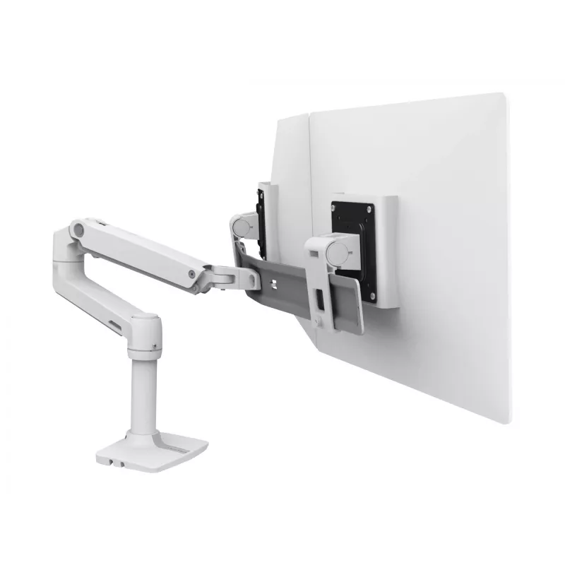 Ergotron 45-489-216 LX Desk Dual Direct Arm suporte para monitores, até 25 polegadas (63,5 cm), 0,9–5 kg, branco