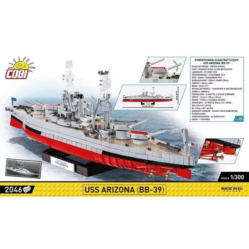 Blocos de construção USS Arizona BB-39 2046 peças