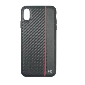 Capa para telemóvel Tellur Cover para iPhone XS Max – acabamento em carbono preto
