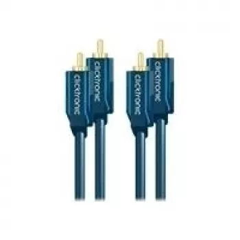 Cabo de áudio estéreo (2x ficha RCA/2x ficha RCA) - 0,5 m cabo coaxial RCA para som estéreo potente