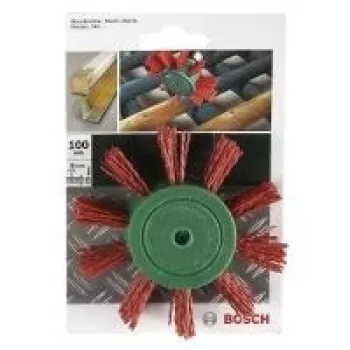 Bosch Escova de leque para berbequins, fio de nylon com corindo K80, 100 mm, haste de 6 mm (2609256543)