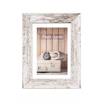 Moldura individual de madeira Zep Nelson 6 - castanho - branco - mesa - parede - 13 x 18 cm - retangular