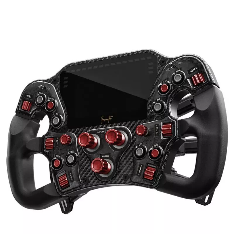 Volante Asetek Invicta LCD de 4,3 polegadas USB-C Red on Preto Edition