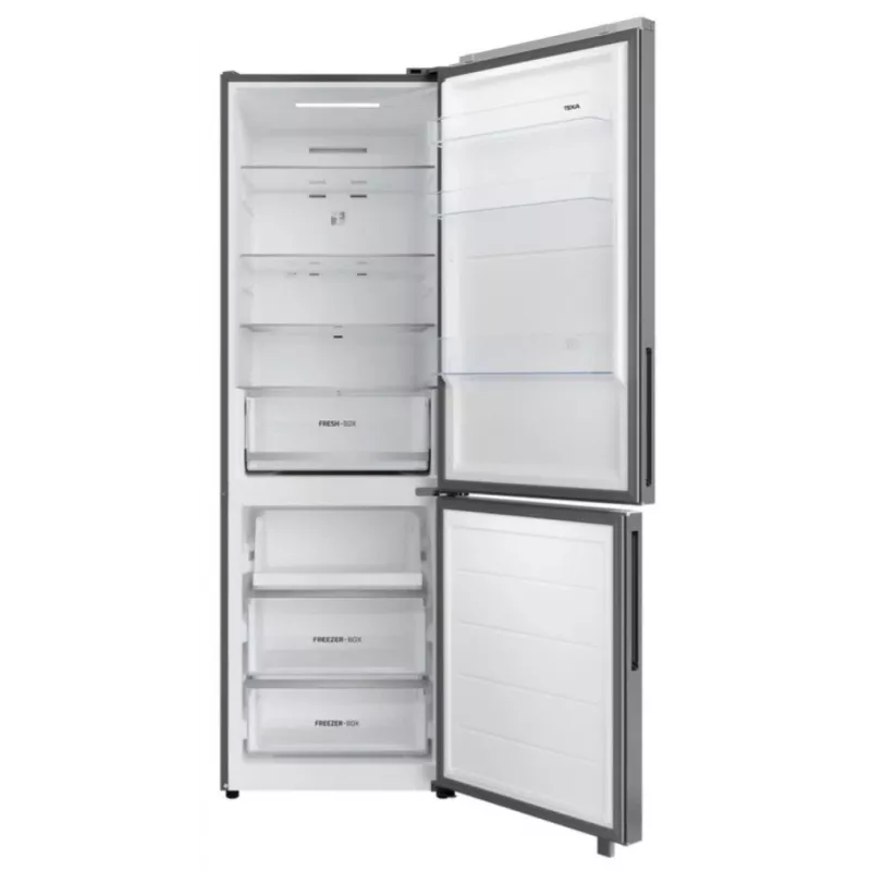 Combinado frigorífico-congelador independente TEKA RBF 54650 SS XL, aço inoxidável, 401 L capacidade total, congelador em baixo, No Frost, controlo tátil
