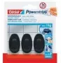 tesa Powerstrips Gancho SMALL Oval, preto em plástico de alta qualidade, reutilizável com - 1 unid. (58275-00000-20)