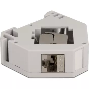 Delock - adaptador modular - montável em calha DIN - CAT 6a - STP - cinzento - 1 conexão (86014)