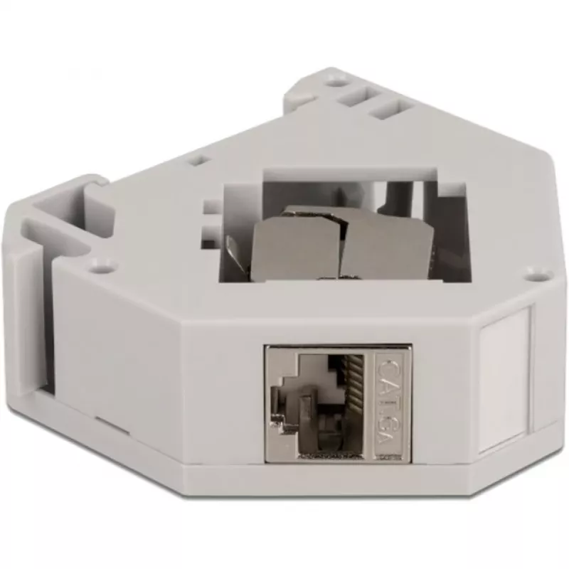 Delock - adaptador modular - montável em calha DIN - CAT 6a - STP - cinzento - 1 conexão (86014)